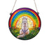 German Shepherd White Rainbow Bridge Stained Glass Effect Suncatcher